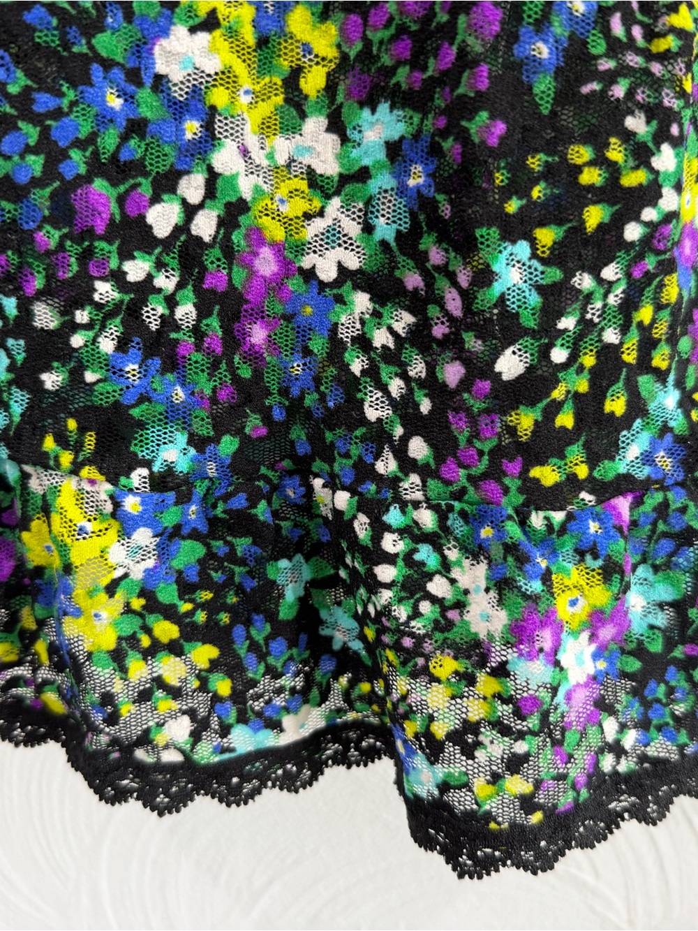 Victoria's Secret Black Multi Floral Lace-Trim Chemise - Picture 8 of 8
